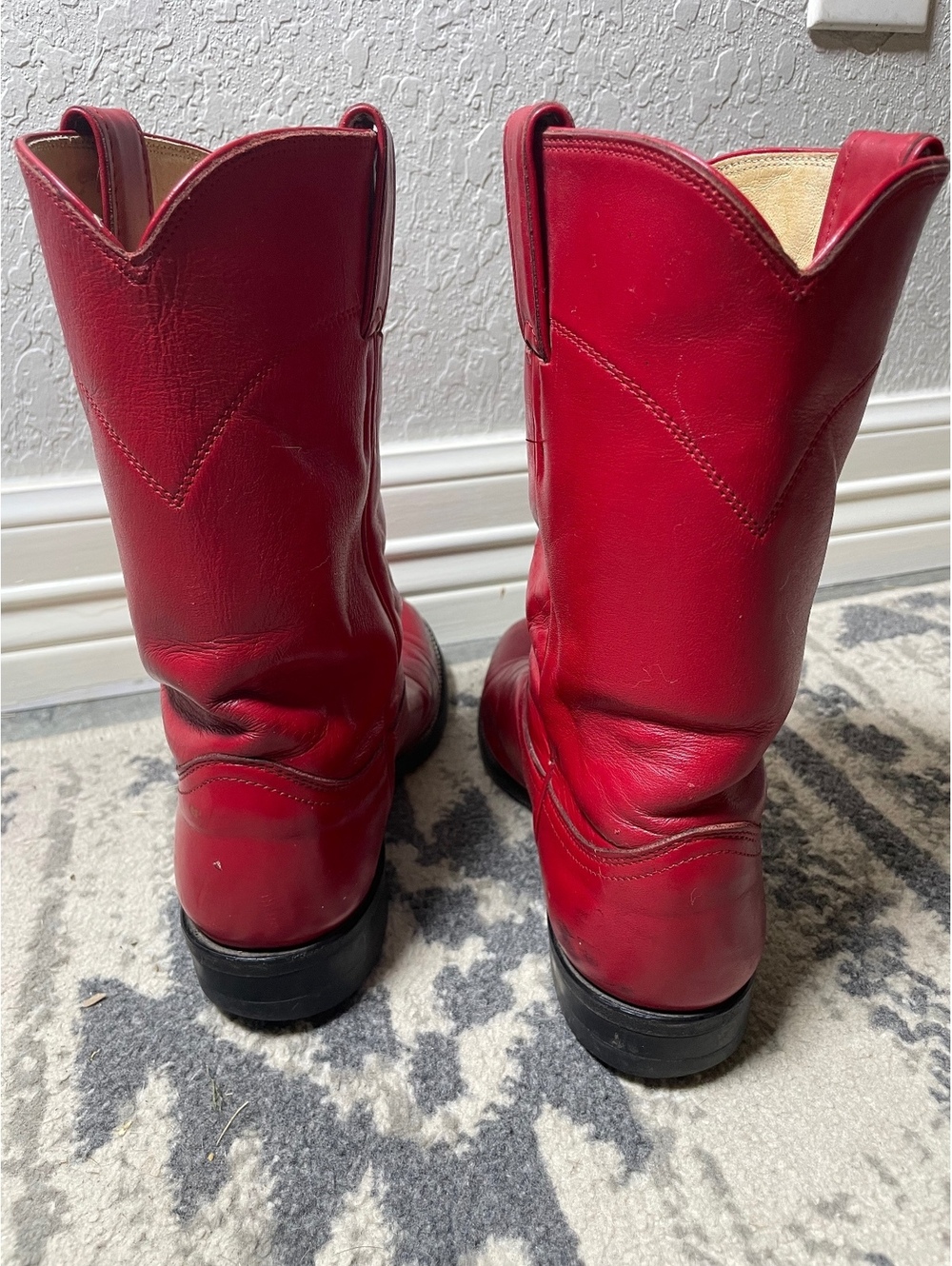 Women’s Justin vintage red round toe western roper size 6.5 B - Picture 4 of 9